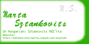 marta sztankovits business card